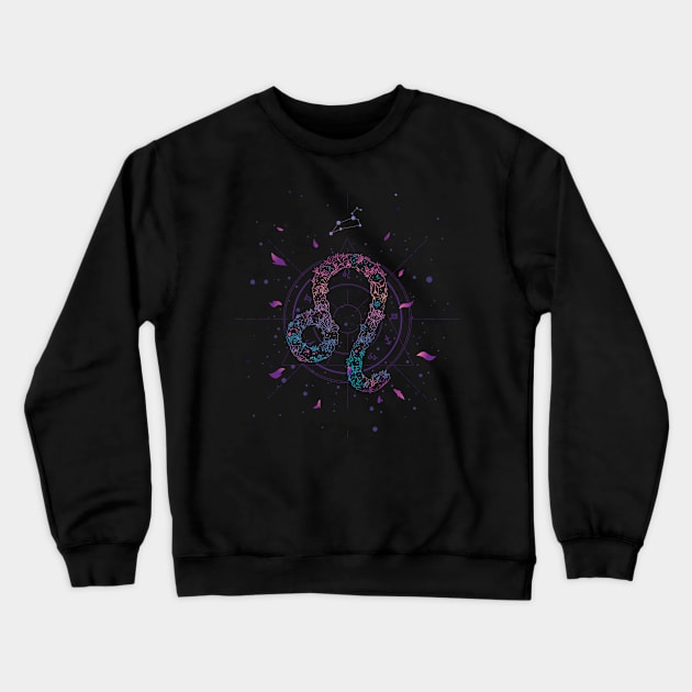 Leo ZODIAC SIGN FLORAL Crewneck Sweatshirt by MzumO